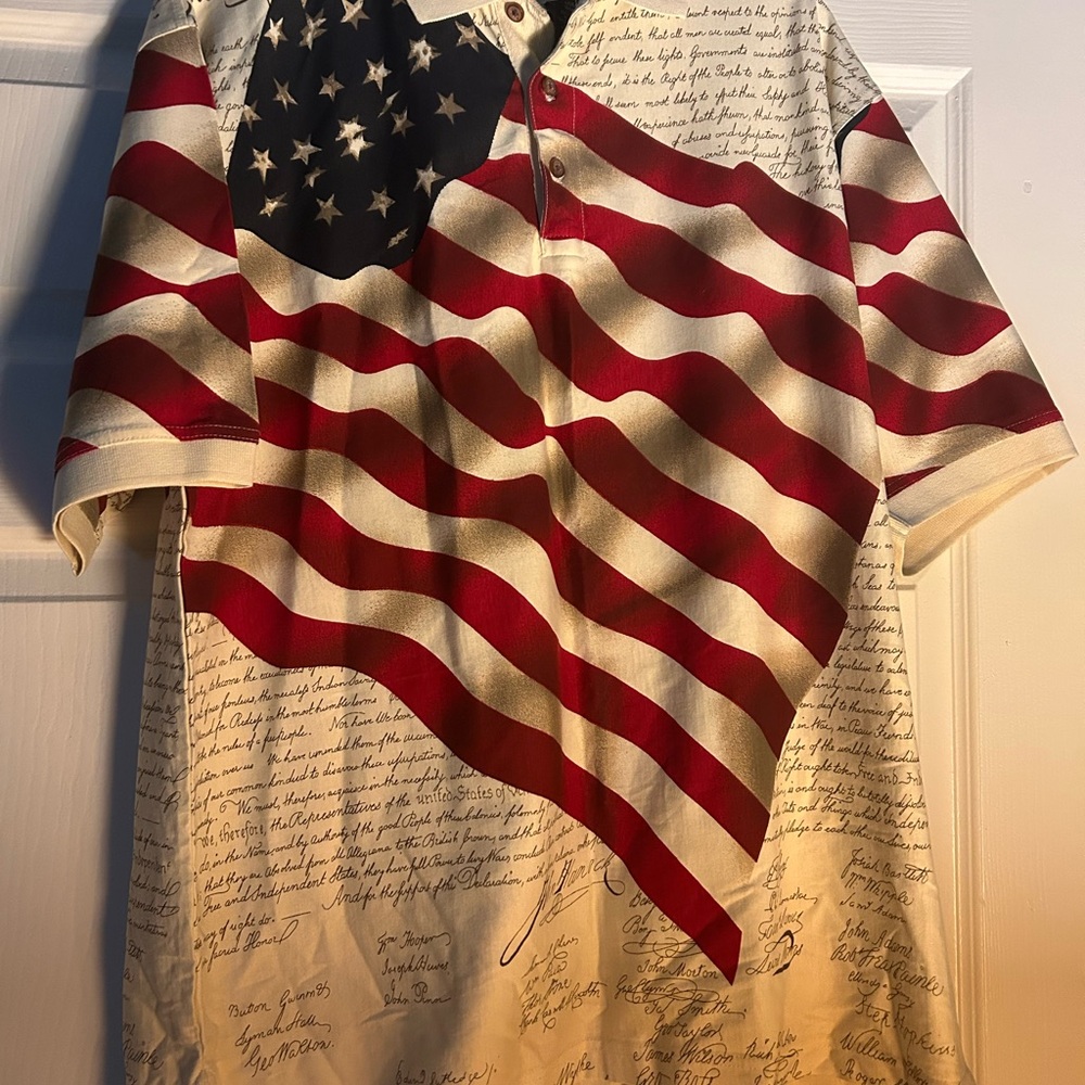 American Flag Graphic Polo Shirt - Stars & Stripes
